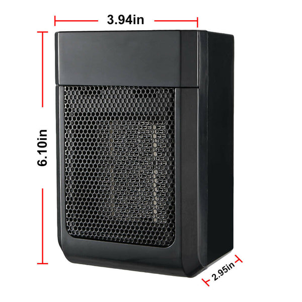 500W Winter Black Small Ceramic Electric Heater Home Office Heating Fan Warmer