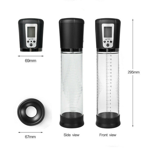 Vacuum LCD Penis Pump Rechargeable Male Men Enlarger Growth Extender Stretcher