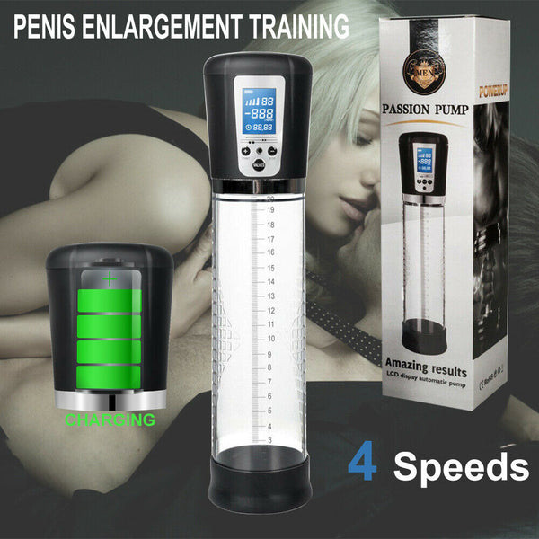 Vacuum LCD Penis Pump Rechargeable Male Men Enlarger Growth Extender Stretcher