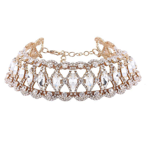 Full Diamond Crystal Rhinestone Pendant Choker Collar Ladies Necklace Jewelry