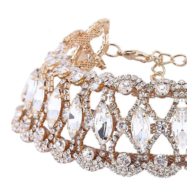Full Diamond Crystal Rhinestone Pendant Choker Collar Ladies Necklace Jewelry