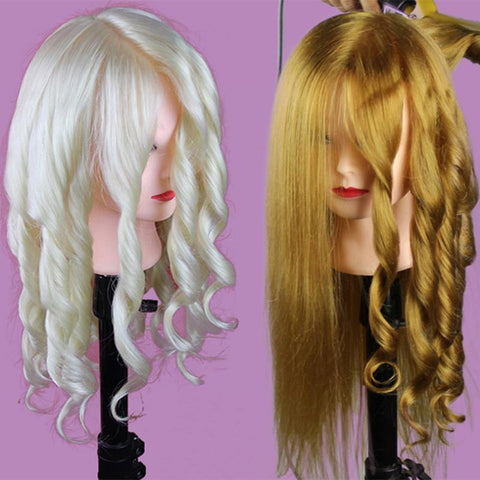 Long Hair Style Hairdressing Training Head Model Mannequin for Salon Practice Clamp