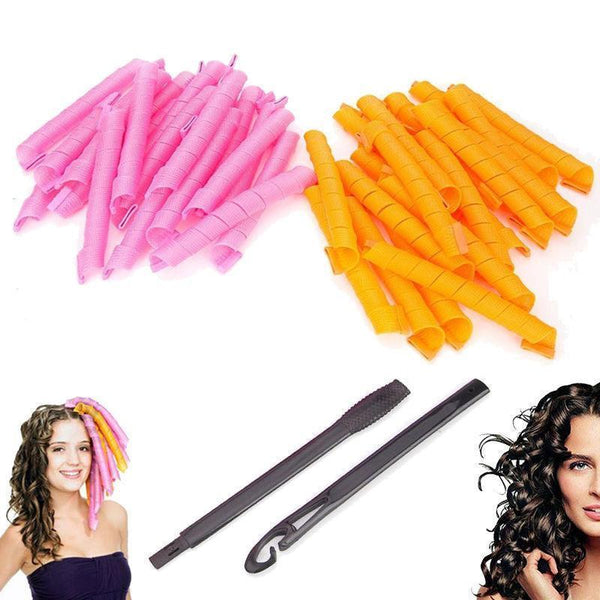 40 PCS 50CM DIY Ladies Hair Rollers Curlers Magic Circle Twist Spiral Styling Tools