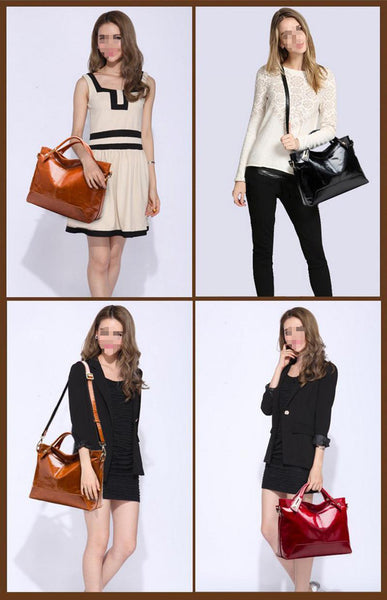 Trendy Fashion Women Genuine Leather Bags Tote Messenger Bags Shoulder Bags Bags