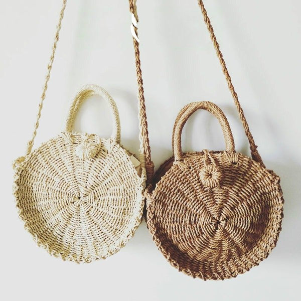 Women Woven Bags Bag Handmade Pack Beach Vintage Slant Shoulder Packet Handbag