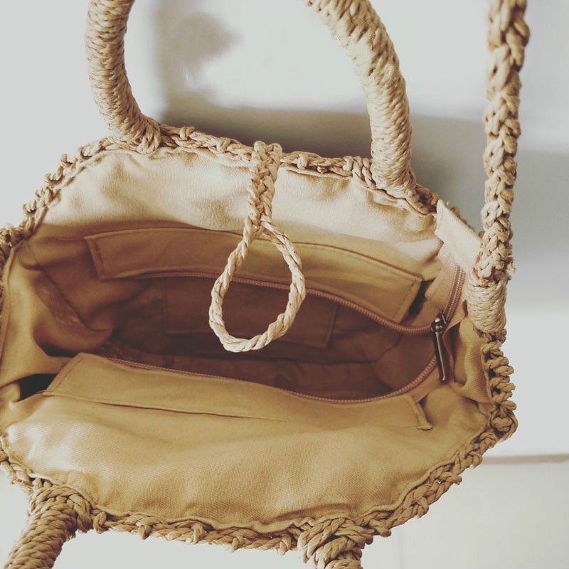 Women Woven Bags Bag Handmade Pack Beach Vintage Slant Shoulder Packet Handbag