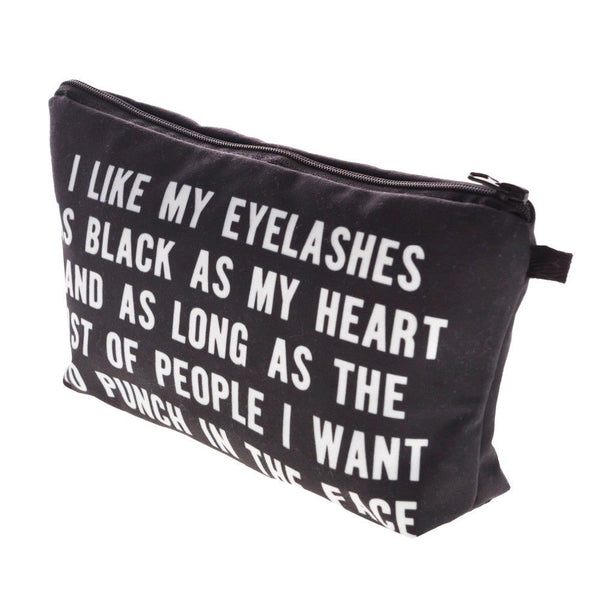 3D Printing Make Up Makeup Organiser Cosmetics Pencils Bag Funny Print Letters