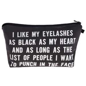 3D Printing Make Up Makeup Organiser Cosmetics Pencils Bag Funny Print Letters