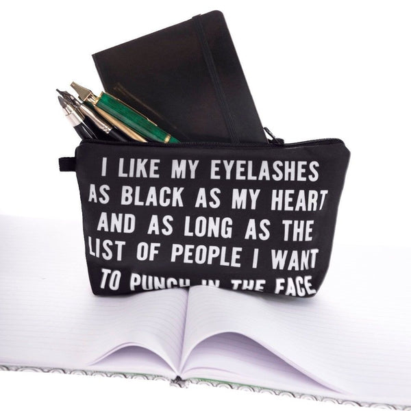3D Printing Make Up Makeup Organiser Cosmetics Pencils Bag Funny Print Letters