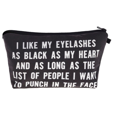 3D Printing Make Up Makeup Organiser Cosmetics Pencils Bag Funny Print Letters