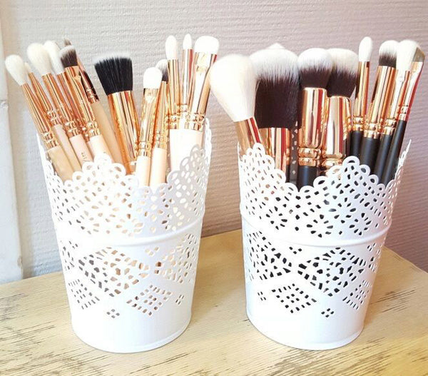 3 pcs Make Up Brush Holder Pot Storage Candle Stationary Pen Pencil Holder Pot