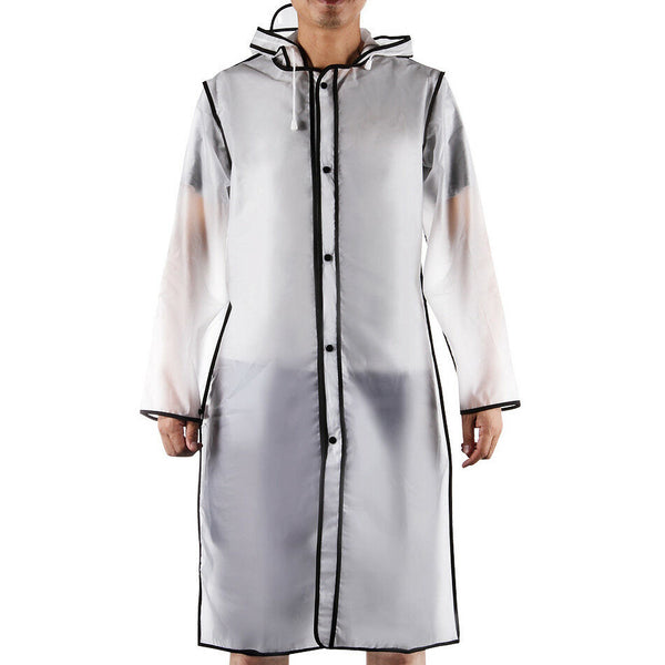 Cute Fashionable Vinyl Raincoat Runway Style Women Girls Clear Rain Raining Coat