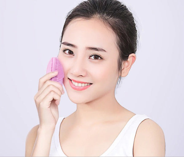 Electric Silicone Face Cleansing Brush Cleanser Massager vibrate facial