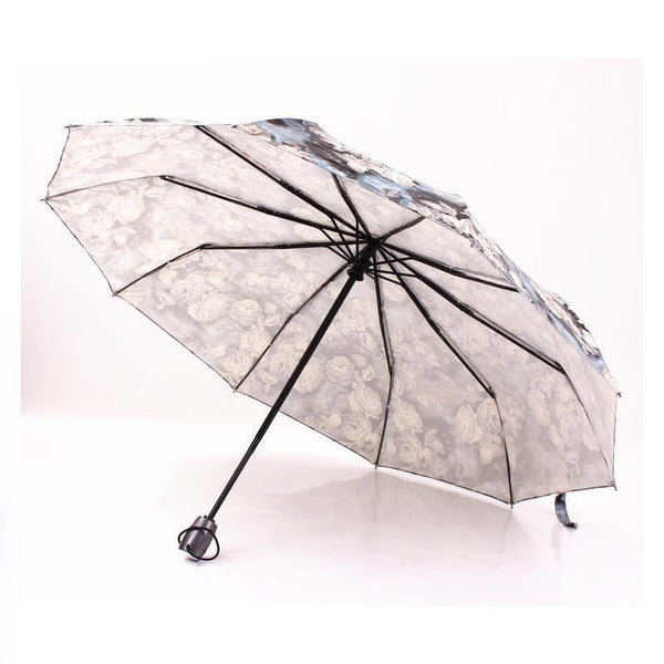 Creative Folding Folded Japanese Flower Rain Windproof Retro Painting Umbrella