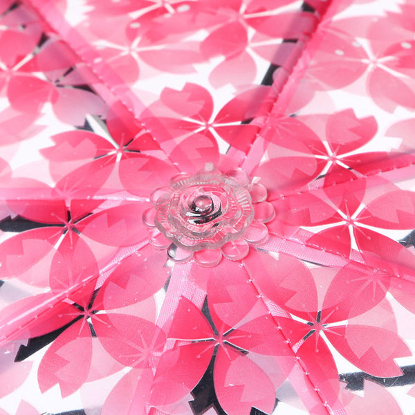 Transparent Beauty Clear Fold Umbrella Pink Cherry Blossom Mushroom Umbrella for Apollo Sakura