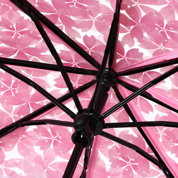 Transparent Beauty Clear Fold Umbrella Pink Cherry Blossom Mushroom Umbrella for Apollo Sakura