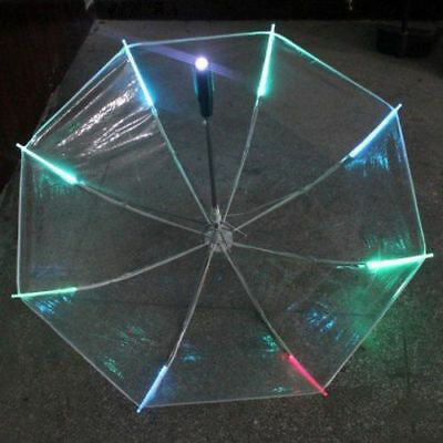 LED Blade Runner Change Color Flashlight Flash Light Transparent Handle Umbrella