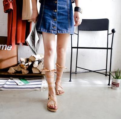 Cross Tie Ankle Straps Lace Up Flip Flops Sandals Flat Heels Summer Casual Shoes