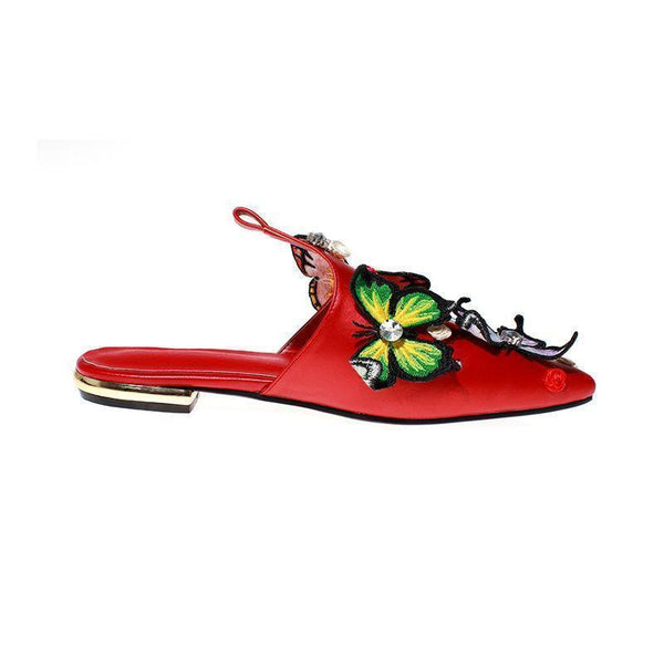 Attractive Lace Up Chic Ethnic Floral Ankle Sandal Rhinestone Sling Back Shoes