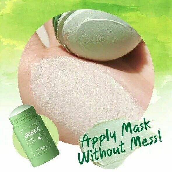 3X Green Tea Purifying Clay Mask Oil Pore Cleaner Anti Acne Egg Plant Fine Solid