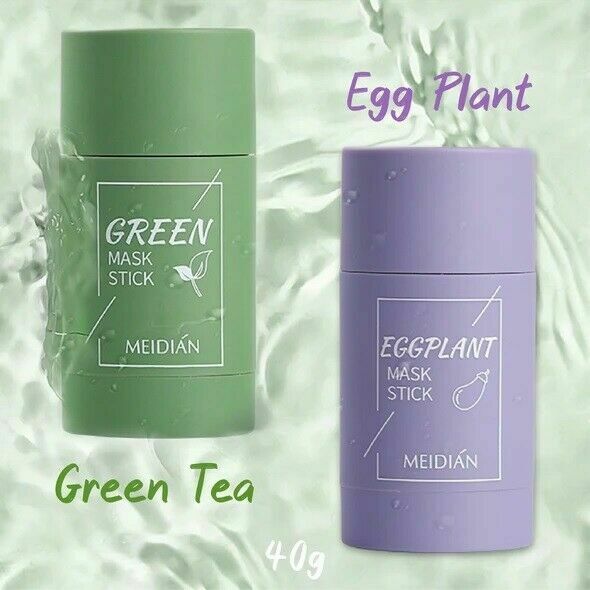 3X Green Tea Purifying Clay Mask Oil Pore Cleaner Anti Acne Egg Plant Fine Solid