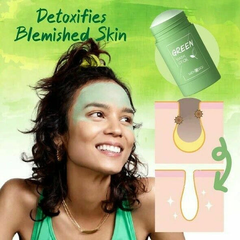 3X Green Tea Purifying Clay Mask Oil Pore Cleaner Anti Acne Egg Plant Fine Solid