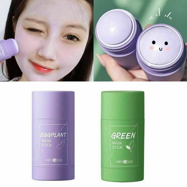 3X Green Tea Purifying Clay Mask Oil Pore Cleaner Anti Acne Egg Plant Fine Solid