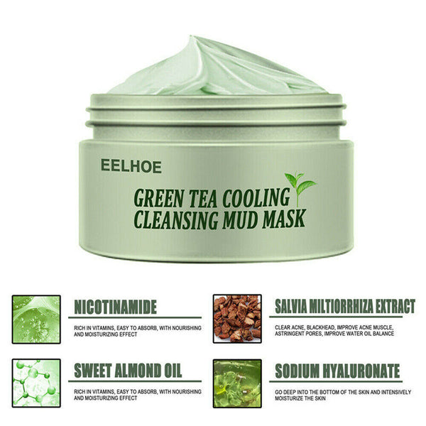 3 Green Tea Purifying Clay Stick Mask Deep Cleaning Beauty Oil Control Anti Acne