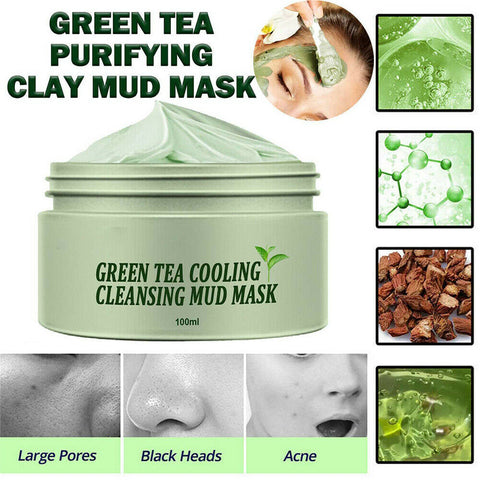 3 Green Tea Purifying Clay Stick Mask Deep Cleaning Beauty Oil Control Anti Acne
