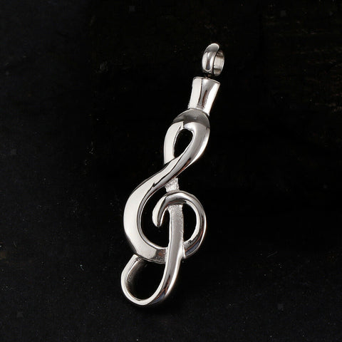 Stainless Steel Music Note Cremation Heepsake Memorial Charm Pendant Jewelry