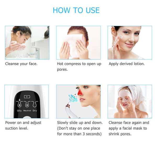Visual Blackhead Remover Wifi Camera Pore Vacuum Suction Face Nose Acne Cleaner