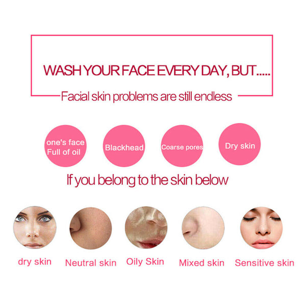 Ultrasonic Facial Cleansing Brush Face Cleaner Massage Skin Care Spa Massager