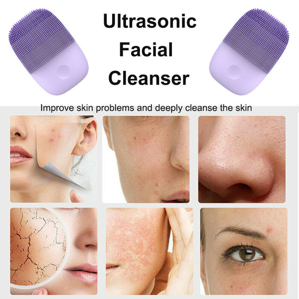 Ultrasonic Facial Cleansing Brush Face Cleaner Massage Skin Care Spa Massager