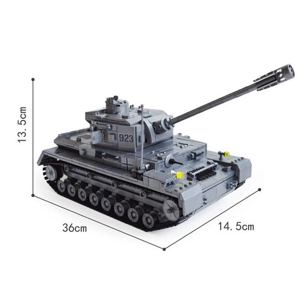 3D Construction Educational Toys 1193 PCS Plastic Building Blocks Bricks 82010 German Armored Military Tank Cannon Model F2 Troop