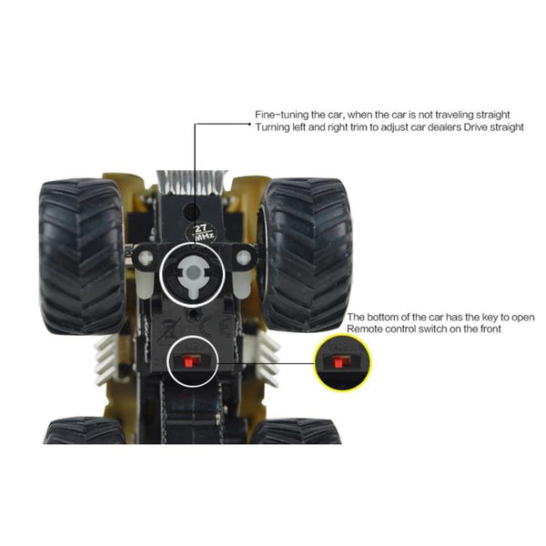 4Ch Remote Control High Speed Electric RC Car 1:43 Off-Road Vehicle Model Yellow
