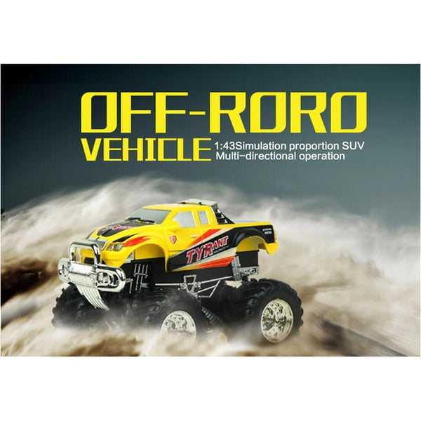 4Ch Remote Control High Speed Electric RC Car 1:43 Off-Road Vehicle Model Yellow