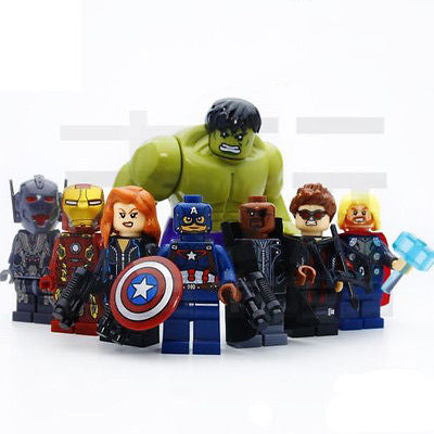 8 Minifigure Build Brick for THOR IRON MAN HULK NICK AVENGERS Age Of Ultron
