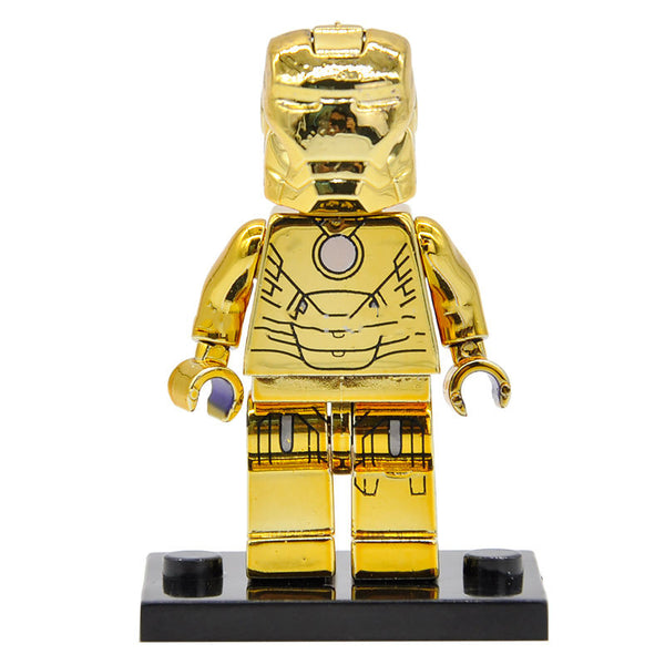 10 pcs Chrom golden Minifigures Building Blocks Toys Toy for Ironman