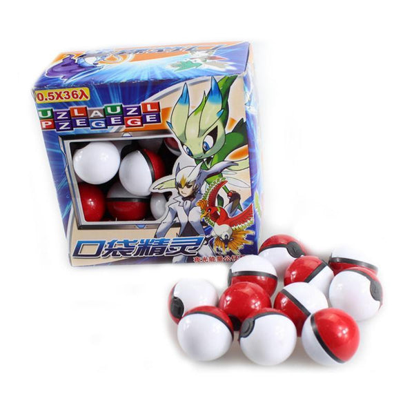 36 pcs Red Pokeball Ball Anime Action Figure Mini Pocket Monsters Game Toys