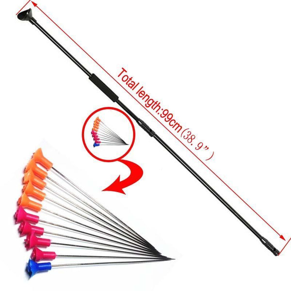 Game Black Blow Gun with Junction Tube and 10pcs Metal Needles Foam Comfort Grip