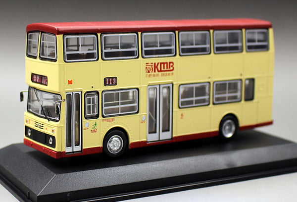Toy Double Route Decker Bus KMB 1:76 Hongkong 113 Road Bus Model Kids Toy Gift