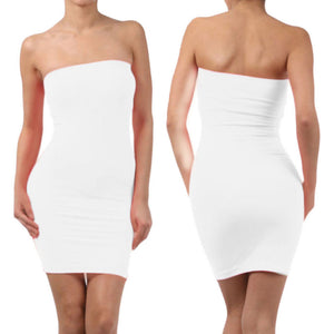 Elastic Tube Mini Dress Strapless Stretch Tight Body-con Seamless 1 Size Dresses