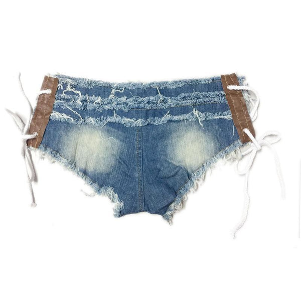 Women Sexy Party Beach Nightclub Low Waist Pants Fringe Hem Jeans Denim Shorts