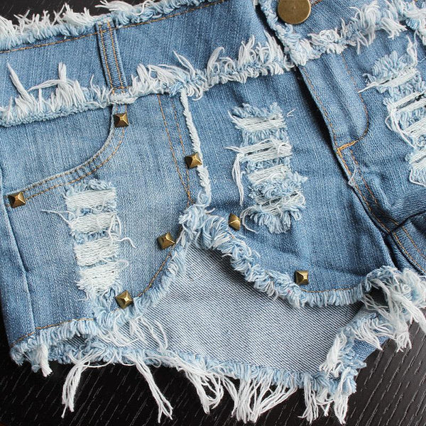 Women Sexy Beach Clubbing Lady Party Hot Low Waist Pants Fringe Hem Jeans Denim