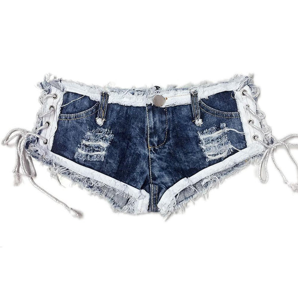 Stylish Women Sexy Beach Night Club Hot Unique Pants Fringe Hem Jeans Denim Shorts