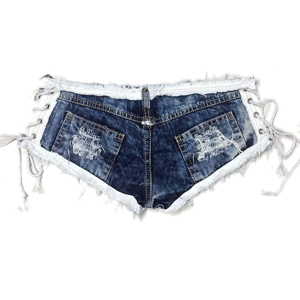 Stylish Women Sexy Beach Night Club Hot Unique Pants Fringe Hem Jeans Denim Shorts