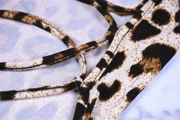 Sexy Women Leopard printed bodycon strapless backless bandage Night Party Dress