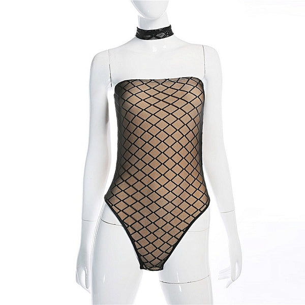 Women Sexy Choker Off Shoulder Playsuit Striped Bodysuit Jumpsuit