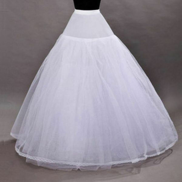 Wedding Petticoat 1 Hoop 3 Layer Bridal Long Underskirt Slip Crinoline Prom