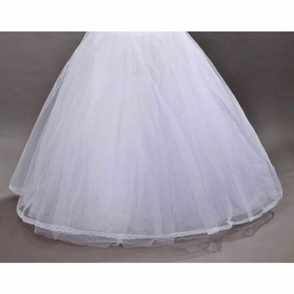 Wedding Petticoat 1 Hoop 3 Layer Bridal Long Underskirt Slip Crinoline Prom